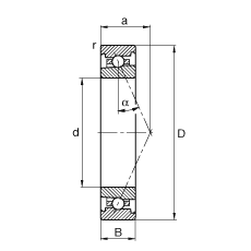 主軸軸承 HS7014-E-T-P4S, 調節，成對或單元安裝，接觸角 α = 25°，限制公差