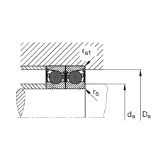 主軸軸承 HCB71915-C-2RSD-T-P4S, 調節，成對或單元安裝，接觸角 α = 15°，陶瓷球，兩側唇密封，非接觸，限制公差