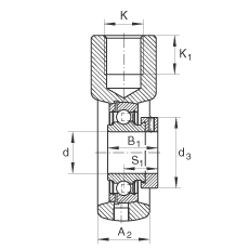 吊裝式軸承座單元 PHE35, 鑄鐵軸承座，帶偏心鎖圈的外球面球軸承，P 型密封