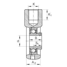 吊裝式軸承座單元 PHEY40, 鑄鐵軸承座，內圈帶平頭螺釘的外球面球軸承，P 型密封