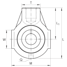 吊裝式軸承座單元 PHE35, 鑄鐵軸承座，帶偏心鎖圈的外球面球軸承，P 型密封